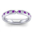 thumbnail image 2 of 0.30 Ct Fashionable Round Cut Natural Diamond Amethyst Gemstone Eternity Band for Engagement Solid 18K White Gold Size 8 by Diamond-Capitals, 2 of 8