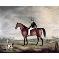 thumbnail image 2 of Cooper, Abraham 14x12 Gold Ornate Wood Framed with Double Matting Museum Art Print Titled - A Young Gentleman In a Grey Hat On a Bay Hunter, 2 of 4
