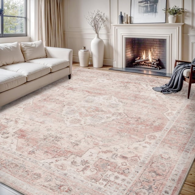 -Runner Rug X Rugs for Living Room- Machine Washable Rug-Soft Living Room Rug-Vintage Non Slip Carpet-Rugs for Bedrooms Dining Office