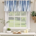 thumbnail image 3 of Blue Gray Valances for Windows, Decorative Rod Pocket Window Valance Curtains, Modern Simple Abstract White Ombre Texture Short Curtain Drapes for Kitchen/Living Room, 2 Panels, 42" W x 18" L, 3 of 8