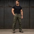 thumbnail image 4 of Men's Camo Cargo Pants, Multi Pockets Tactical Work Pants, 99% Cotton Relaxed Fit Straight Leg Military Camouflage Trousers for Outdoor Hiking Daily Wear, 4 of 8