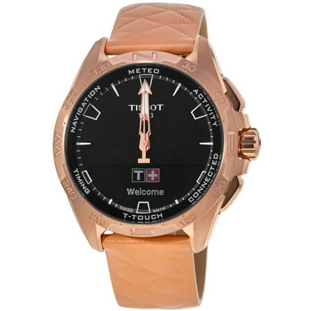 Tissot T-Touch Connect Solar Black Dial Leather Strap Men's Watch T121.420.46.051.00