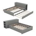 thumbnail image 4 of Aukfa Platform Bed with Trundle Bed and Drawers, Full Size Bed Frame with Integrated Rolling Desk and Shelf, Wood - Gray, 4 of 8