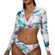thumbnail image 1 of Conjunto De Bikinis Conjunto de tres piezas de traje de baño sexy con estampado de manga larga y cremallera de bikini para mujer Cgtredaw Para estrenar, 1 of 1