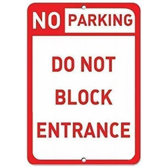 Man Cave Decor Metal Tin Sign No Parking Do Not Block Entrance Parking Sign Wallmetal Sign Gift Size 12x8 Inch Vintage