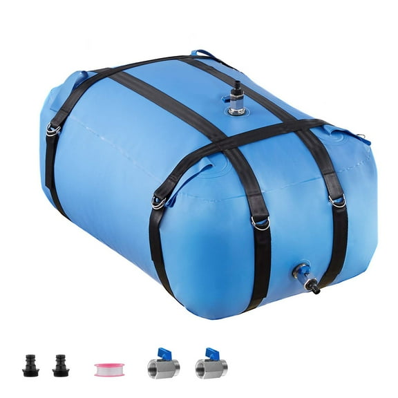 KFFKFF 35-Gallon Collapsible Water Storage Bladder, Durable TPU Soft Water Bag, Portable Leak-Resistant Container for Outdoor, Camping, and Irrigation Applications
