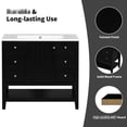thumbnail image 2 of 36" Black - Adjustable Shelf and Drawers - Bathroom - Maximize Storage Efficiency, 2 of 6