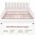 thumbnail image 4 of VECELO Queen Size Bed Frame with 4 Storage Drawers, Upholstered Platform Bed Frame with Adjustable Headboard, Wood Slat Support/Easy Assembly, White, 4 of 11