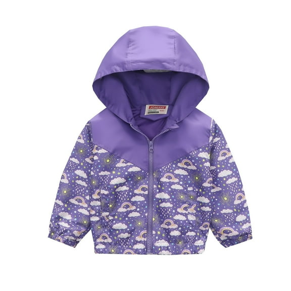 EnJoCho Toddler Kids Baby Boys Girls Cartoon Dinosaur Rainbow Camouflage Zip Windproof Hooded Trench Lightweight Coats Windbreaker Casual Outerwear Jacket Raincoat Spring Winter Coat