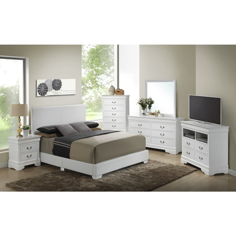 Glory Furniture Aaron Queen Bed in White Color