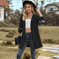 thumbnail image 4 of Women'S Open Front Cardigan Shirt Long Sleeve Coat Black S, 4 of 7