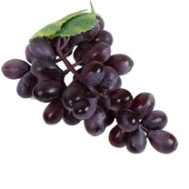 Farfi 1 Bunch Fake Grape Artificial Plastic Lifelike Faux Fruit Home Garden Decoration (Purple)