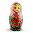 thumbnail image 3 of Set of 5 Pink Scarf with Poppy Flowers  Nesting Dolls 7 Inches, 3 of 3