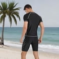 thumbnail image 5 of Men's UV Protective Short Sleeve Rash Guard and Swim Trunks Set for Surfing Snorkeling and Beach Activities, 5 of 9
