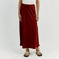 thumbnail image 2 of Vestido largo de satén de color liso con cintura alta y cordón para mujer - Elegante y fluido, ideal para fiestas y ocasiones formales - Tejido de poliéster - Tallas S-XL, 2 of 5