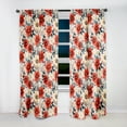 thumbnail image 2 of Designart "Blissful Red Florals In Vintage Romance" Floral Room Darkening Curtain Single Panel, 2 of 6