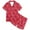 Red, variant on WOYY Toddler Girls Pajamas Strawberry Prints Short Sleeve Button Down Sleepwear, Sizes 2-13