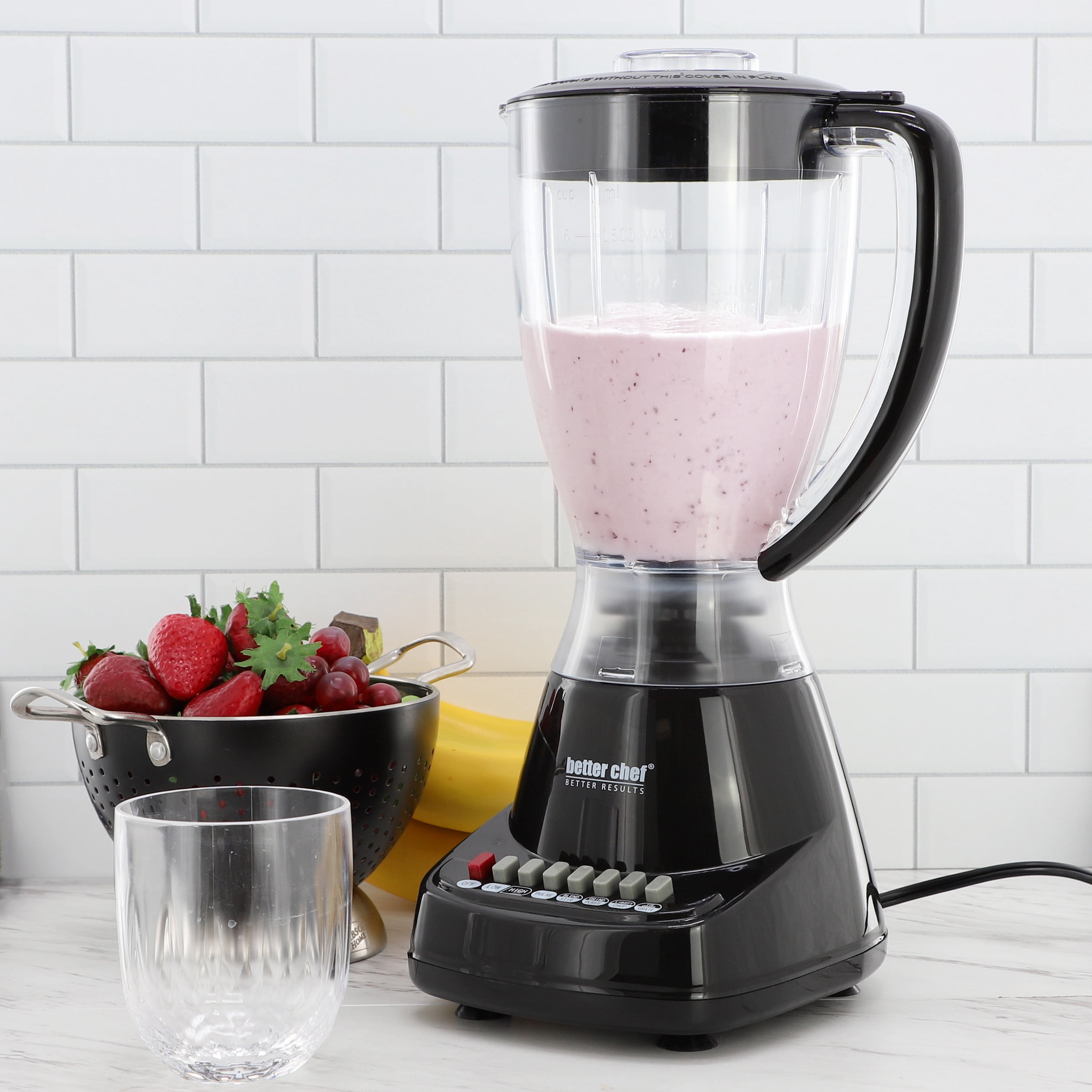 Better Chef 400-Watt 10-Speed Blender W/ BPA-Free Blending Jar in Black