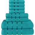 thumbnail image 7 of Utopia Towels 8 Piece Luxury Towel Set, 2 Bath, 2 Hand, and 4 Wash Cloths, 600 GSM Ring Spun Cotton, Highly Absorbent Viscose Stripe Towels, Ideal for Everyday use, Turquoise, 7 of 7