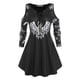 thumbnail image 1 of Talla grande Hombro frío Impresión de murciélago de Halloween Tee Rosegal Mangas largas de talla grande, 1 of 5