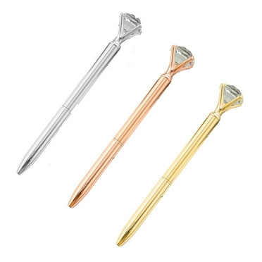 CCOCC Diamond Pens,Gold Fancy Pens with Smooth Writing Tip,Refillable Fun Pens for Office Use
