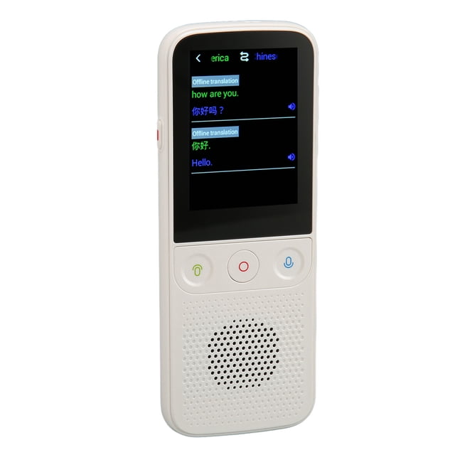Language Translator, Offline Translation 2.4inch Touch Screen Two Way Translation 112 Languages Easy To Use Smart Voice Translator for Meeting White,Black