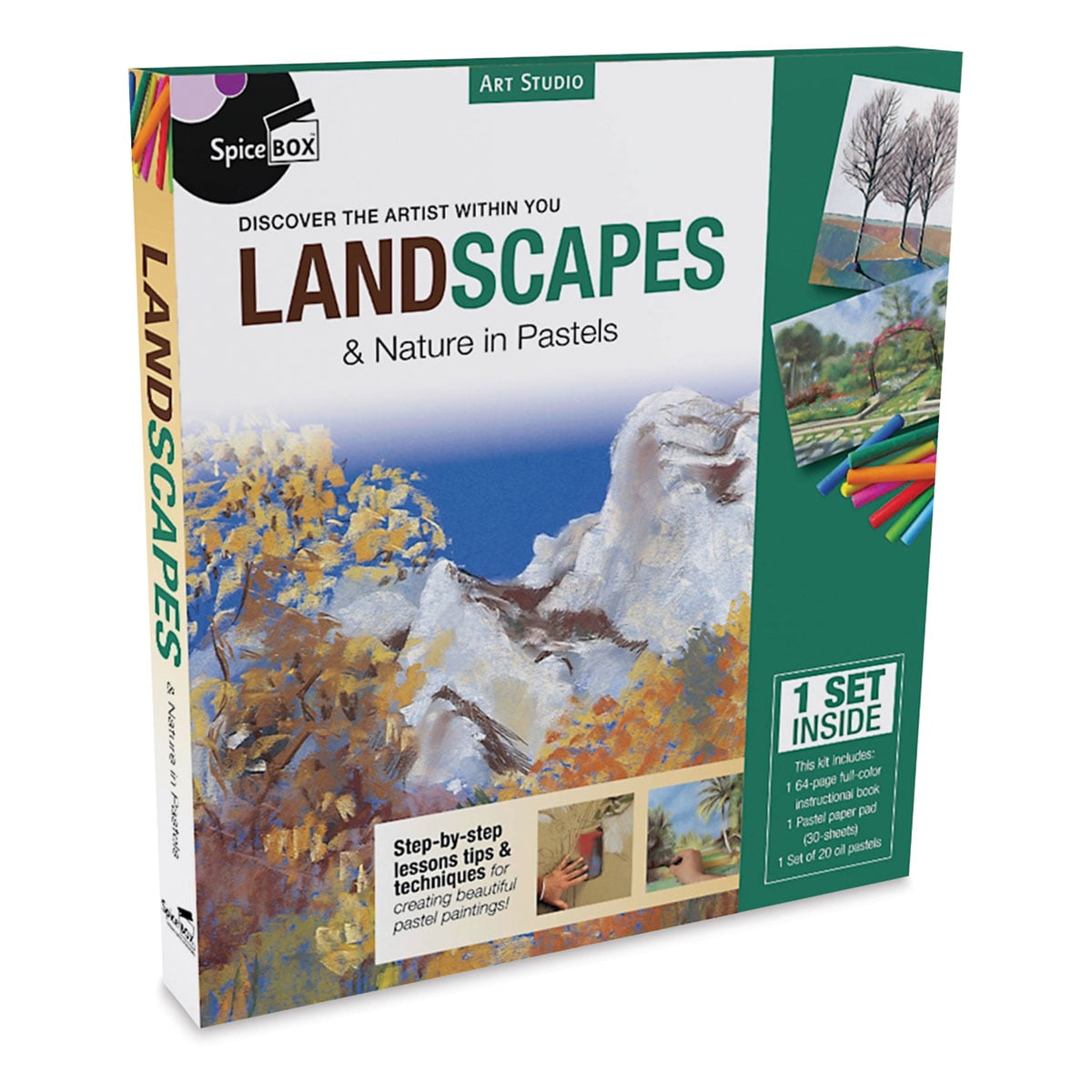 SpiceBox Art Studio Landscapes and Nature Oil Pastels Kit 