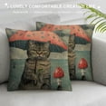 thumbnail image 3 of FUMJ  Funny Animal Cat Throw Pillow Cover The Cute cat is Holding an Umbrella in one paw and Fruit ice Cream in Other Decorative Pillow Case Cushion Cover Decor, 3 of 5
