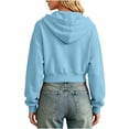thumbnail image 7 of Luvrsol Hoodies Women Cropped Jacket Button Front Hooded Long Sleeve Drawstring Top with Pockets S-2XL, 7 of 7