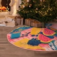 thumbnail image 5 of Xecao Colorful Summer Fruit Table Pattern Christmas Tree Skirt Round Xmas Tree Mat Base Cover for Holiday Home Decorations-48", 5 of 6