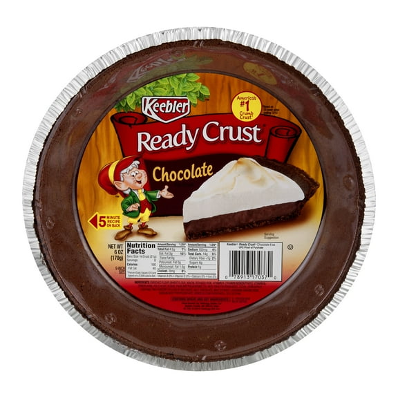 Keebler Ready Crust 9 Inch Chocolate Pie Crust 6 oz. Tin