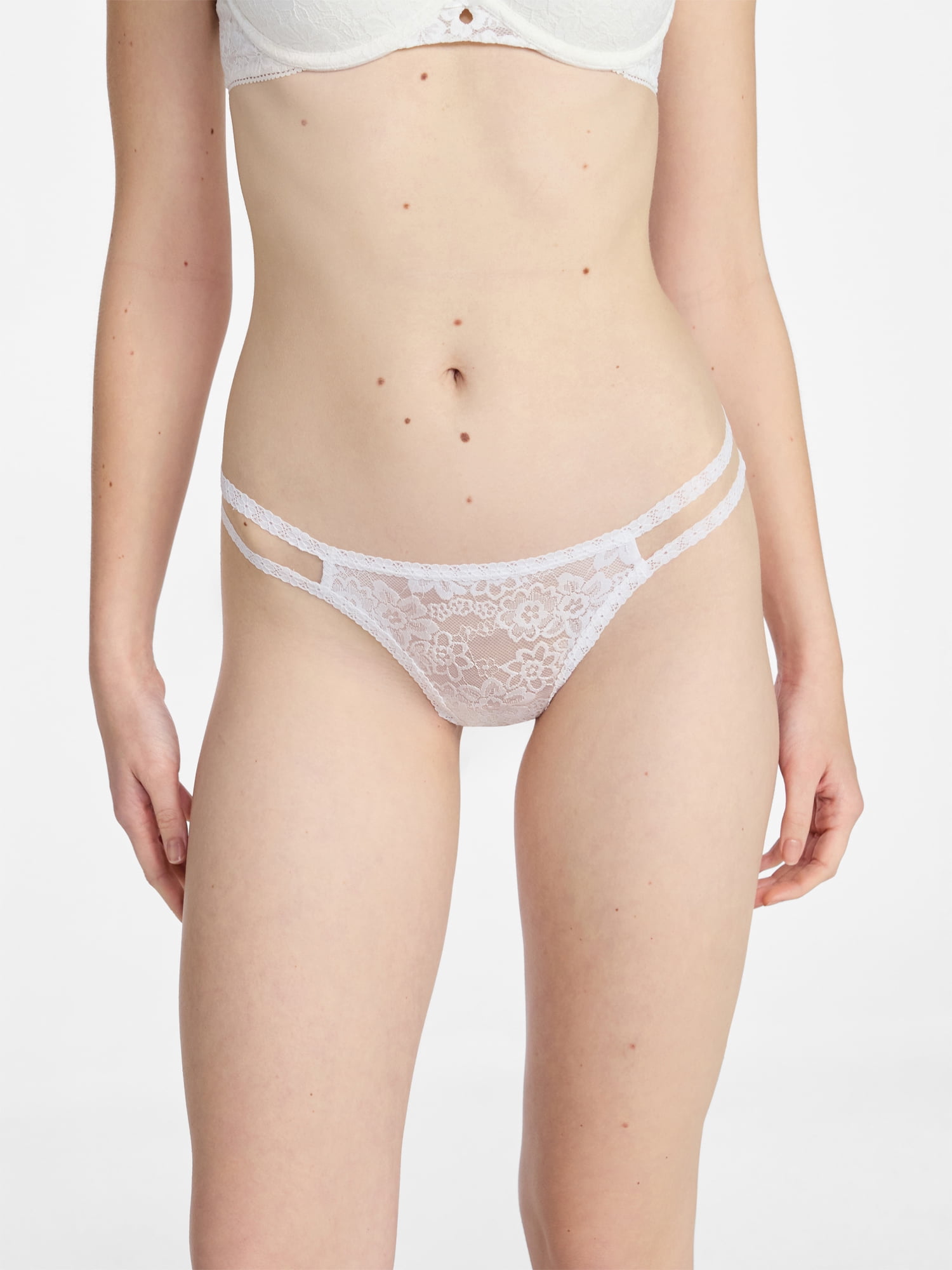 No Boundaries Strappy Lace Thong Panties, 3-Pack, Women's XS-XXXL