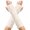 White, variant on Cable Knitted Arm Warmers Thumb Hole Winter Long Fingerless Gloves