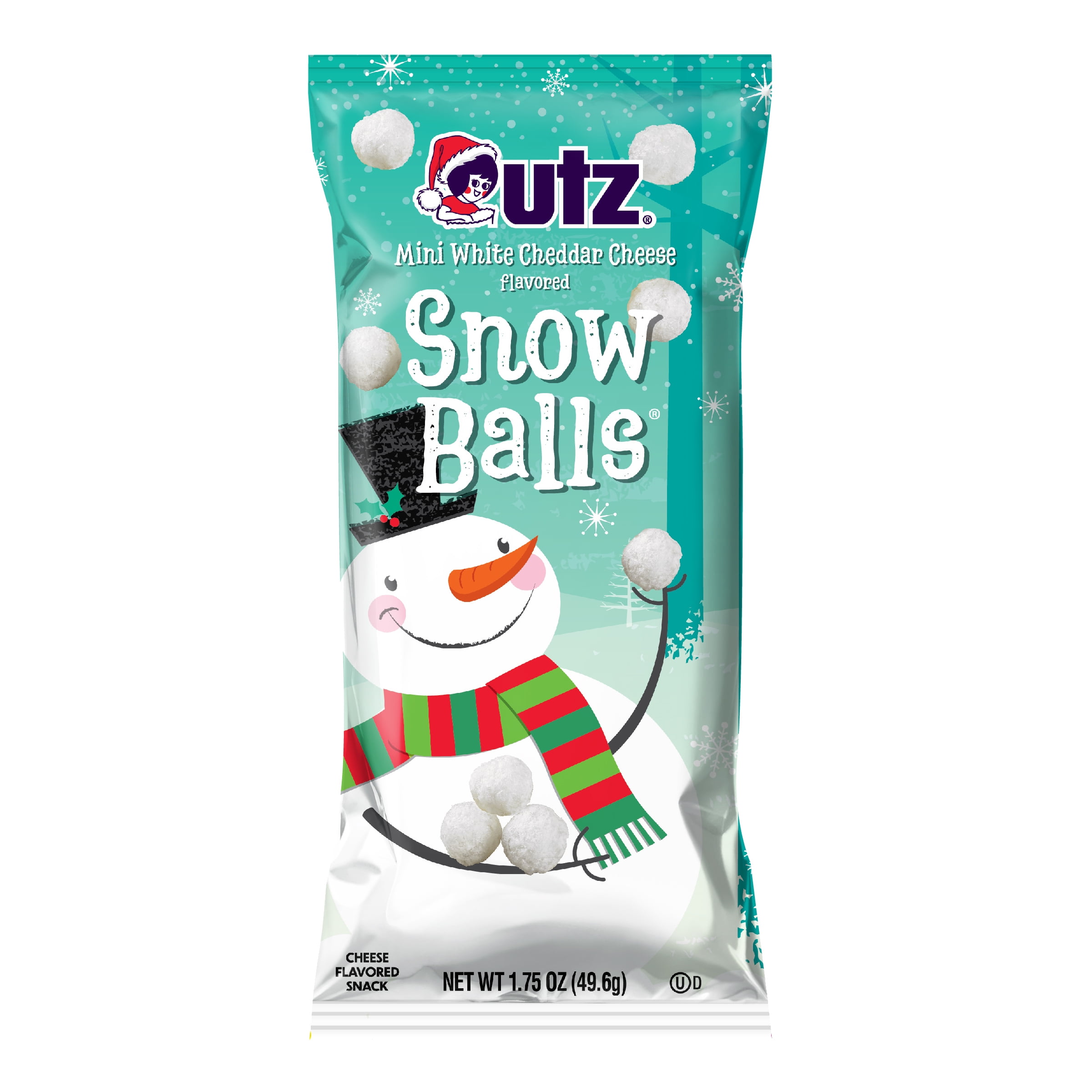 (4 pack) Utz Snow Balls Mini White Cheddar Cheese Balls, 1.75 oz