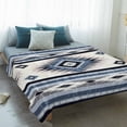 thumbnail image 4 of Blue Boho Blanket Soft Cozy Warm Throw Blanket for Couch, Plush Fuzzy Flannel Fleece Blankets for Sofa, Southwestern Ethnic Aztec Retro Geometric Bed Blankets Lightweight Gifts for Women, 40"x50", 4 of 9