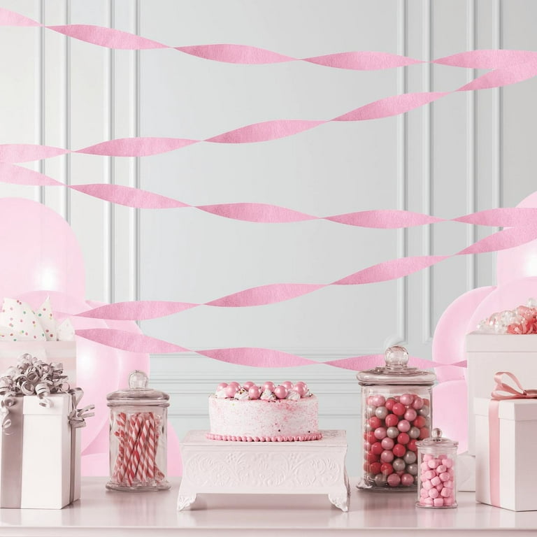 Way to Celebrate Light Pink Party Crepe Streamer, 1 Ct, 150' 