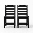 thumbnail image 2 of FFZ Classic Adult 3-Piece HDPE Outdoor Bistro Sets with Round Table and 2 Chairs, Black, 2 of 6