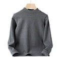 thumbnail image 4 of YDFCWXW Girls' Long Sleeve Turtleneck T-Shirt Kids Basic High Neck Casual Trendy Soft Base Layer Tee Tops (Grey, 5-6 Years), 4 of 6