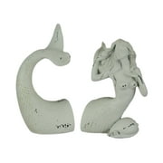 White Swimming Mermaid Top and Tail Bookend Set