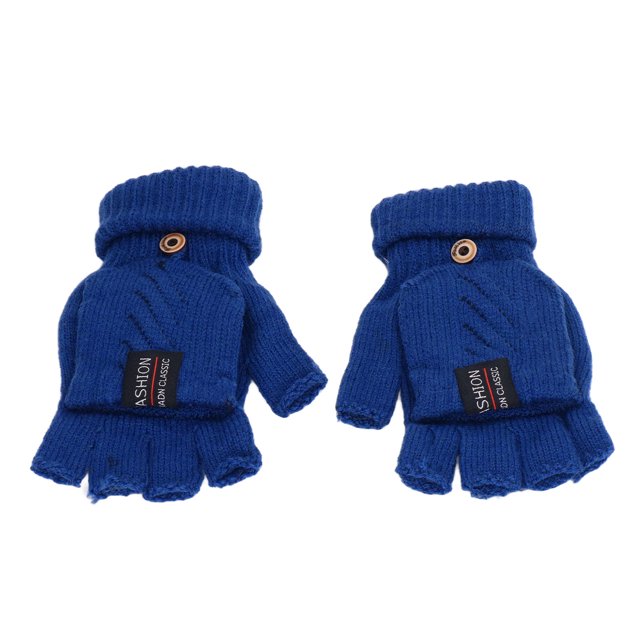 1 par de guantes calentados por USB, guantes térmicos de calefacción eléctrica, calentadores de manos de invierno para trabajar con medio dedo, color azul