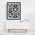 thumbnail image 2 of Flourish Damask Art White on Black - Digital Art Pattern Black and White Floral Geometric Art Deco Abstract Vintage Black Framed Wall Art Print 16 x 20 inches, 2 of 3