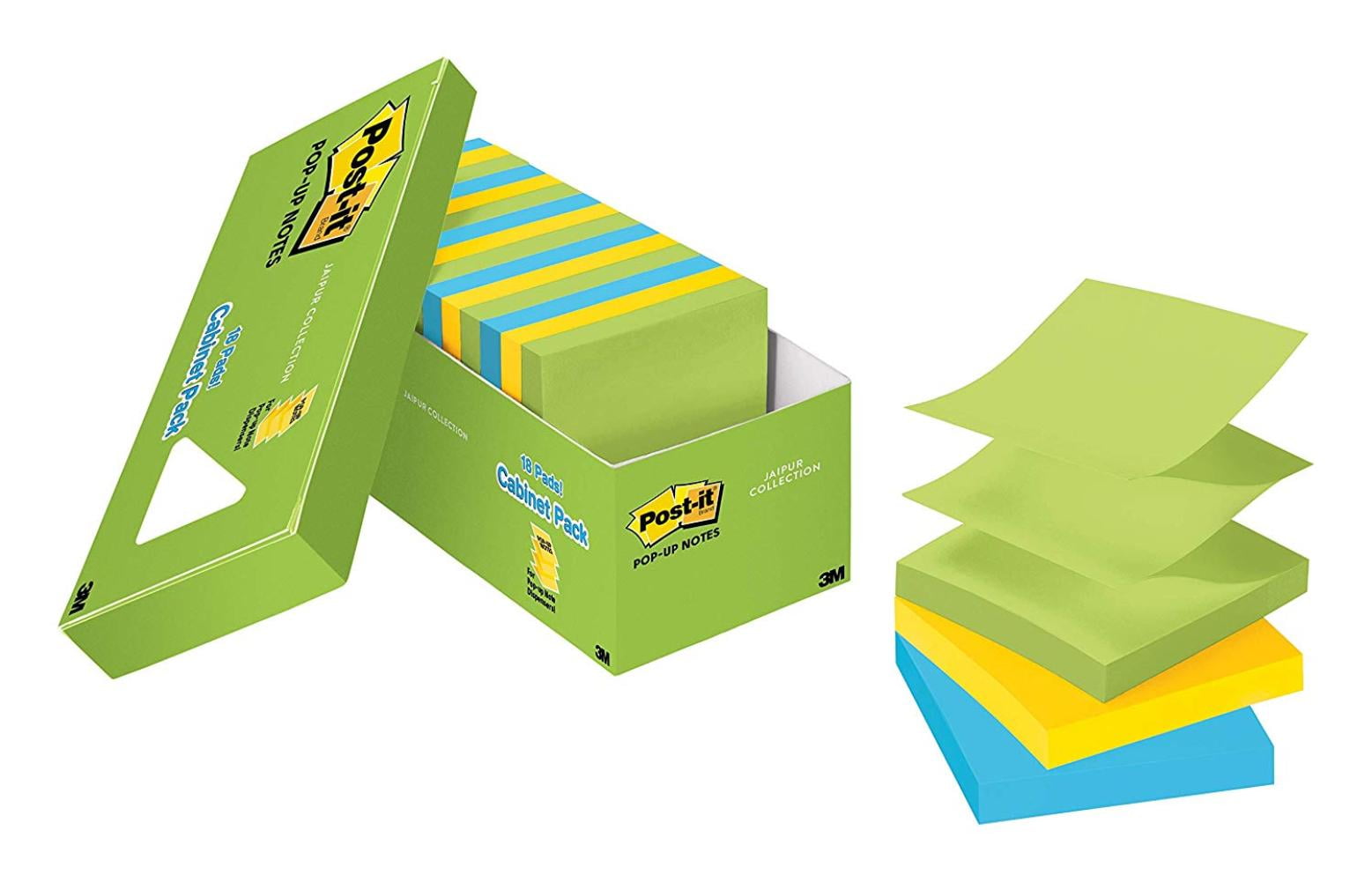 Postit Popup Notes Original Refill, 3"x3", Assorted Colors, 100 Sheet