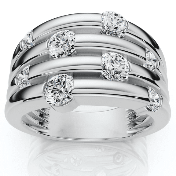 Pompeii 14K White Gold 1ct Real Diamond Right Hand Ring (G/H,I1)