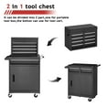 thumbnail image 4 of NETAJE Metal Tool Chest, 2 in 1 Steel Rolling Tool Box & Cabinet On Wheels for Garage, Detachable Top Tool Box and Lockable Wheels Metal Tool Cart for Garage, 5-Drawer, Black, 4 of 7