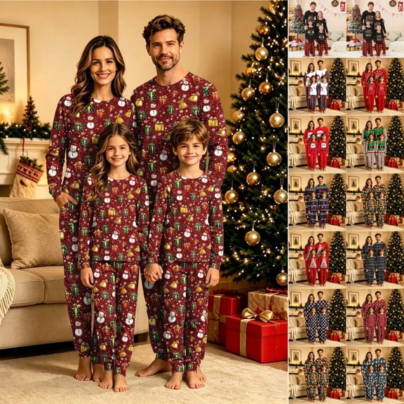 KICILVS Family Christmas Pajamas Matching Sets Holiday Xmas PJs Festive Sleepwear Soft Comfy Set for Whole Family