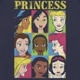 thumbnail image 2 of Women's Disney Princess Distressed Close-Up Poster Graphic Tee Navy Blue 2X Large, 2 of 4