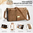 thumbnail image 2 of Dteck Crossbody Wallet Case for Samsung Galaxy A35 with Card Holder, Soft Embossing PU Leather Magnetic Closure Strap Zipper Pocket Phone Case Fit for Samsung Galaxy A35,Brown, 2 of 7