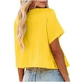 thumbnail image 7 of UAMVSH Women's Short Sleeve V Neck Blouses Babydoll Tie Front Shirts Solid Color Casual Crop Tops, 7 of 7