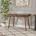 thumbnail image 2 of GDF Studio Rex Mid Century Rubberwood Writing Desk, Charcoal Grey and Medium Brown, 2 of 9