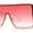 Gold White / Pink, variant on Luxury Large Shield Rectangle Exposed Lens Rimless Sunglasses Gold Black Blue Pink